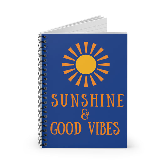 Sunshine & Good Vibes Spiral Notebook - Dark Blue