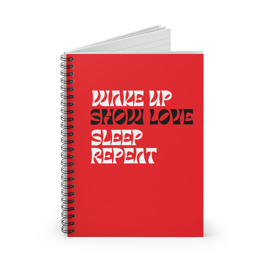 Positive Cadence Red, Black and White Spiral Notebook