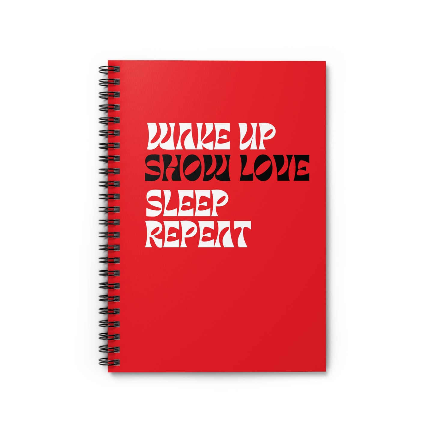 Positive Cadence Red, Black and White Spiral Notebook