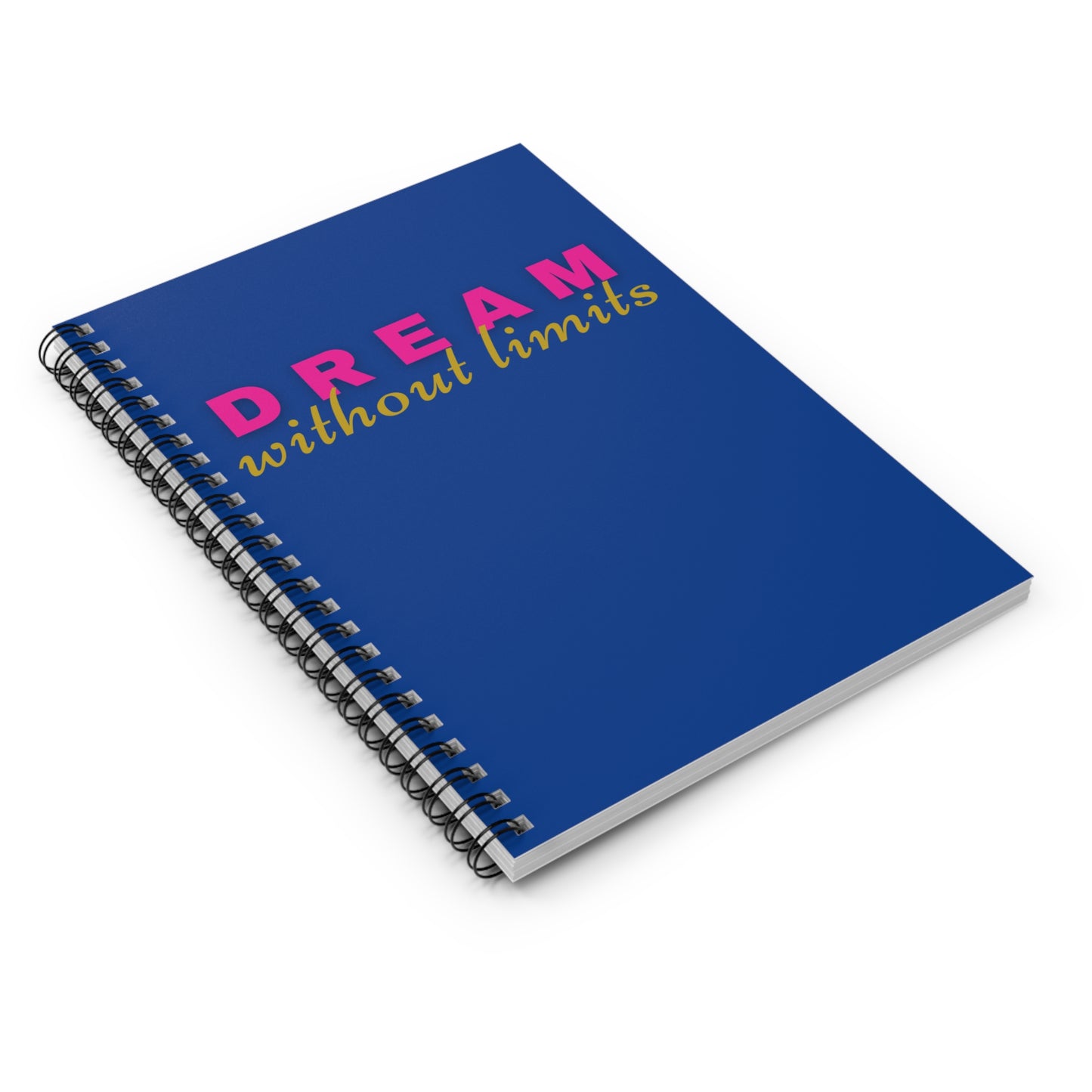 Dream without Limits Ruled Spiral Notebook - Navy Blue