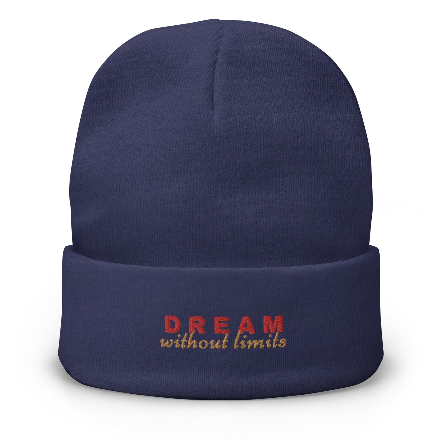 Dream without Limits Embroidered Beanie (Red and Gold)