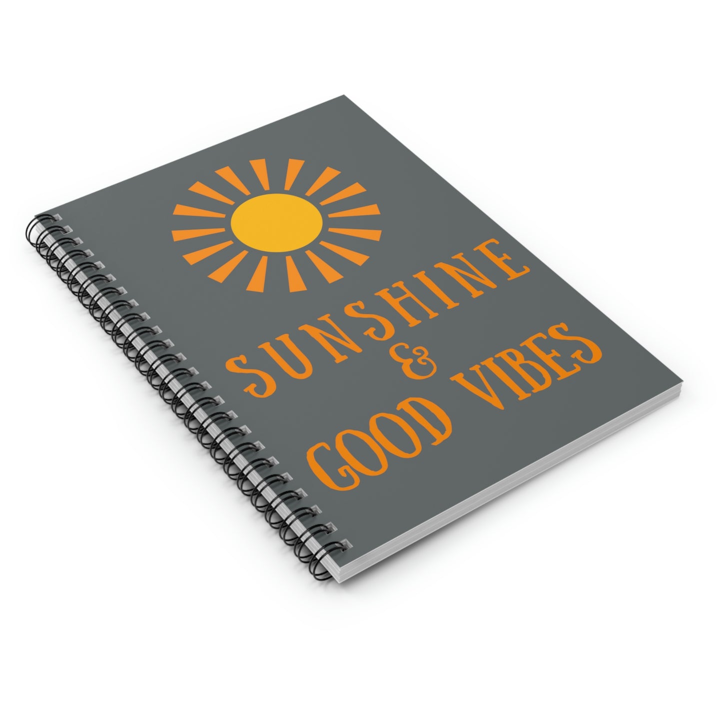 Sunshine & Good Vibes Spiral Notebook - Dark Grey