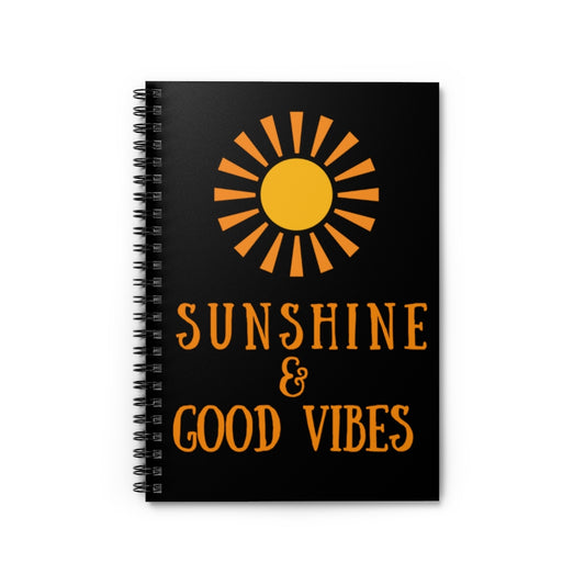 Sunshine & Good Vibes Spiral Notebook - Black