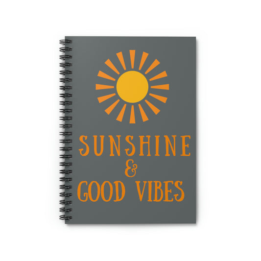 Sunshine & Good Vibes Spiral Notebook - Dark Grey