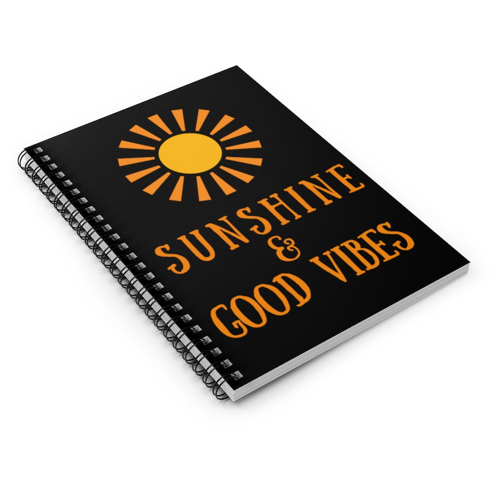 Sunshine & Good Vibes Spiral Notebook - Black