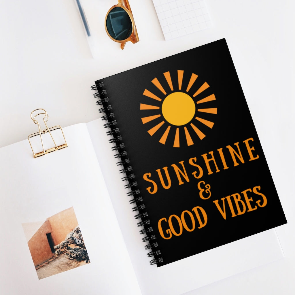 Sunshine & Good Vibes Spiral Notebook - Black