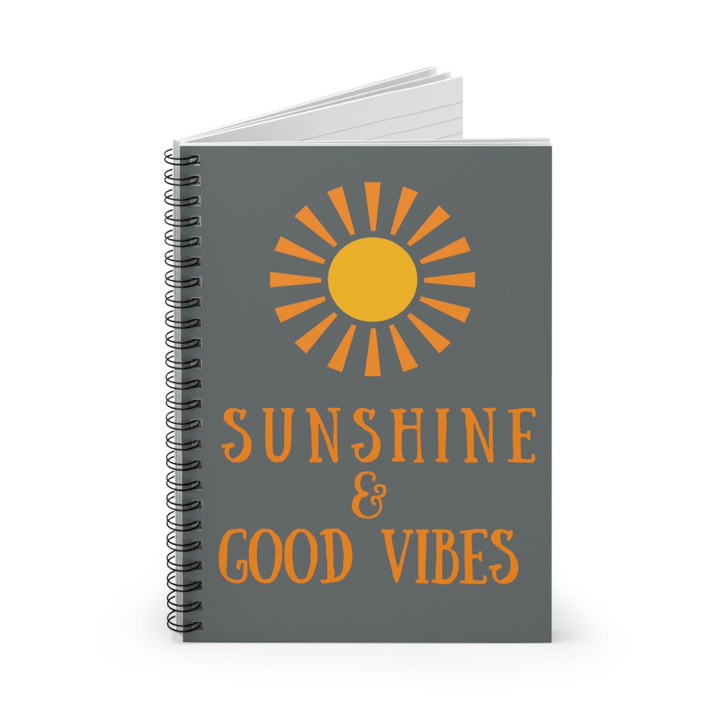 Sunshine & Good Vibes Spiral Notebook - Dark Grey