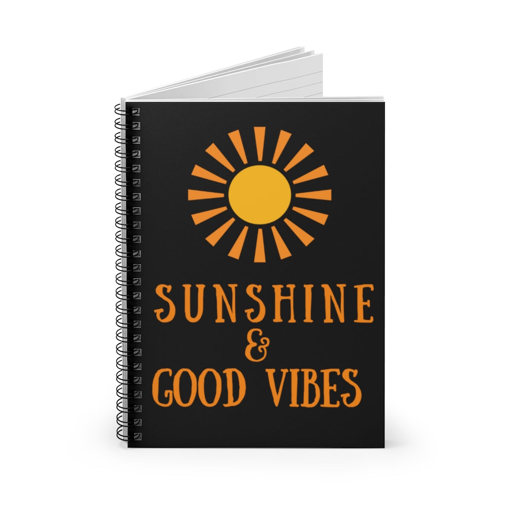 Sunshine & Good Vibes Spiral Notebook - Black